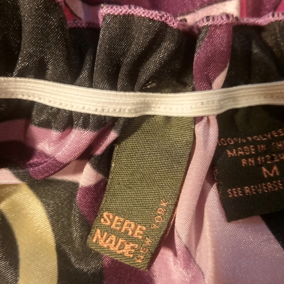 Women's Pink and Black Swirl Patterned Off-Shoulder Top - Picture 4 of 4